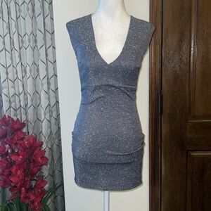 Blue Blush - heather gray mini dress